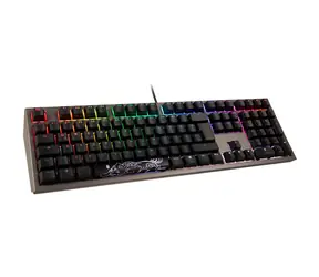 Ducky Shine 7 Cherry MX-Blue šedá / herní klávesnice / podsvícená / mechanická / drátová USB / DE