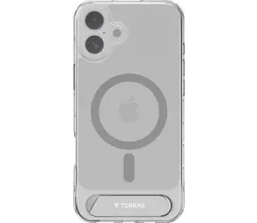 Torras Pstand Series ochranný kryt pro Apple iPhone 16 Plus transparentní