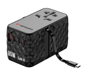 Verbatim 32127 Cestovní univerzální GaN nabíjecí adaptér 85W černá / 3x USB-C / 1x USB-A / QC / PD