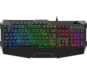 Sharkoon Skiller SGK4 U černá / herní klávesnice / drátová / RGB / Rubberdome spinač / DE