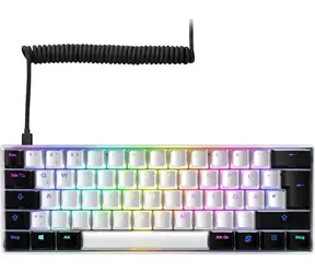 Sharkoon SKILLER SGK50 S4 bilá / herní klávesnice / mechanická / drátová / RGB / Kailh Red spinač / DE