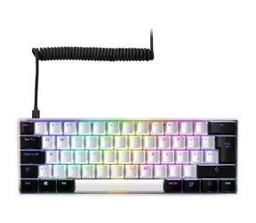 Sharkoon SKILLER SGK50 S4 bílá / herní klávesnice / mechanická / drátová / RGB / Kailh Red spinač / IT