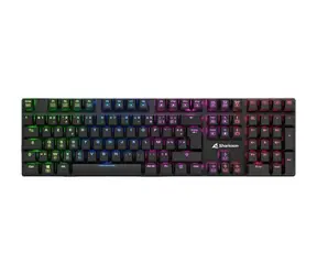 Sharkoon PureWriter RGB černá / nízkoprofilová herní klávesnice / mechanická / drátová / RGB / Kailh LP rofile Blue / FR