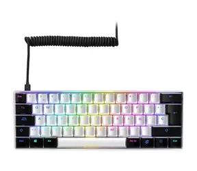 Sharkoon SKILLER SGK50 S4 bílá / herní klávesnice / mechanická / drátová / RGB / Kailh Red spinač / ES