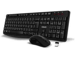 EVOLVEO K1050-BK-CZ Tichý set bezdrátové klávesnice a myši černá / CZ&SK znaky / USB-A přijímač 2.4 GHz
