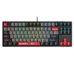 A4tech BLOODY S87 (Red Switch) černá / Herní klávesnice / RGB / CZ layout / Red Switch / USB-A / 1.8 m