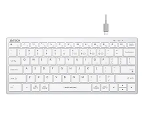 A4tech FBX51C bílá / Bezdrátová nízkoprofilová klávesnice / CZ layout / Bluetooth / 2.4GHz USB-A Nano přijímač 