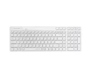 A4tech FStyler FBK27C AS bílá / Bezdrátová klávesnice / CZ layout / Bluetooth / 2.4GHz USB-A Nano přijímač 