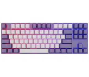 Dark Project KD87A bílo-fialová / herní klávesnice / mechanická / spínače G3MS Sapphire / RGB / USB / 1.8m