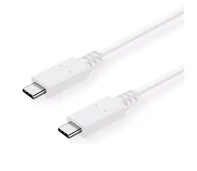 C-TECH USB-C kabel 1 m bílá / USB-C (M) - USB-C (M)