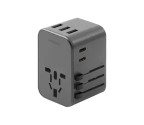 Energea TravelWorld univerzální adaptér šedá / PD35W & PPS35W & QC3.0 / 35.5W