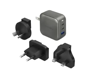 Energea TravelWorld univerzální adaptér GAN66 šedá / PD66W s PPS44W & QC3.0 / 66W 