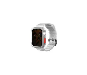 SKINARMA SHOKKU silikonový řemínek pro Apple Watch 42/44/45 mm & pouzdro pro Apple Watch 44/45 mm bílá