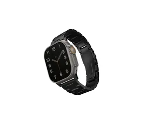 UNIQ Osta článkový ocelový řemínek pro Apple Watch 49 & 45 & 44 & 42 mm - MIDNIGHT (černá)