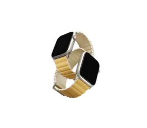 UNIQ Revix Premium Edition Reversible Magnetic řemínek pro Apple Watch 41 & 40 & 38 mm - CANARY (žlutá & béžová)