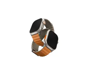 UNIQ Revix Premium Edition Reversible Magnetic řemínek pro Apple Watch 49 & 45 & 44 & 42 mm - SAFFRON (oranžová & khaki)