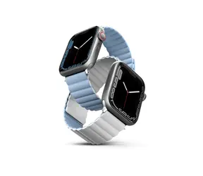 UNIQ Revix Reversible Magnetic řemínek pro Apple Watch 45 & 44 & 42 mm - ARCTIC (bílá & modrá)