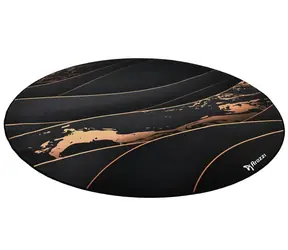 AROZZI Zona Floorpad Black Gold / ochranná podložka na podlahu / kulatá 121 cm průměr / černozlatý design