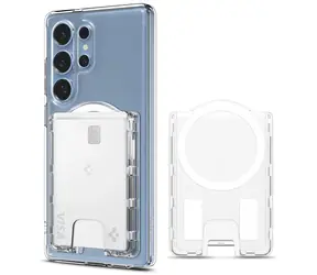 Spigen Ultra Hybrid Wallet MagSafe pro Samsung Galaxy S25 čirá