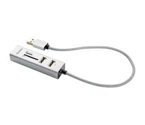 YENKEE YHC 101SR USB COMBO HUB bílá / USB Hub + čtečka SD karet / 3x USB-A 2.0 