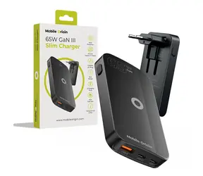 Mobile Origin 65W GaN III Slim Charger dual USB-C/Single USB-A černá / kompaktní nabíječka / 65W