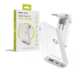 Mobile Origin 65W GaN III Slim Charger dual USB-C/Single USB-A bílá / kompaktní nabíječka / 65W
