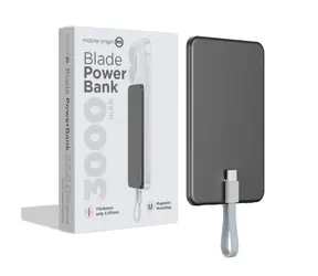 Mobile Origin Blade PowerBank 3000mAh šedá / 2x USB-C / MagSafe 