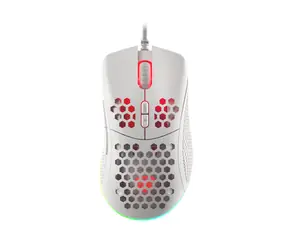 Genesis Krypton 555 bílá / herní optická myš / 8000 DPI / 7 tlačítek / USB / 1.8 m