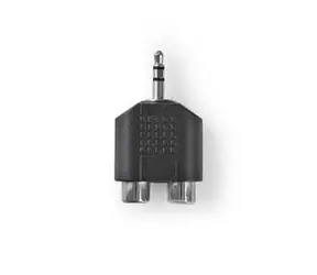 Nedis Stereo audio adaptér jack 3.5 mm (M) - 2x RCA (F) černá / poniklované 
