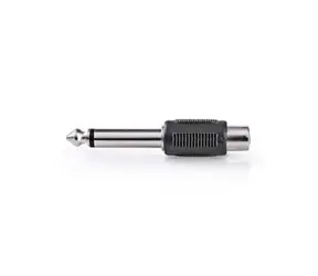 Nedis Mono audio adaptér jack 6.35 mm (M) - RCA (F) černá / poniklované 