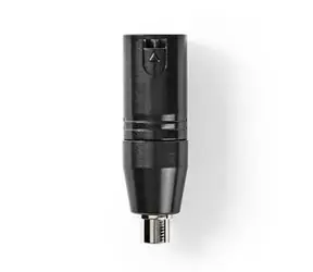 Nedis XLR adaptér černá / XLR 3pinový zástrčka / RCA zásuvka / poniklované 