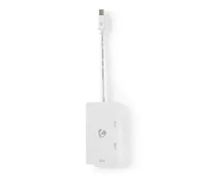 Nedis Adaptér Mini DisplayPort (M) - DVI-D 24+1 (F) - VGA (F) - HDMI (F) bílá / poniklované 