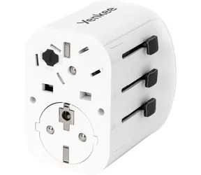 YENKEE YAT UN1 VIGO bílá / Cestovní adaptér universální / 3x USB-A / max 15W