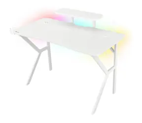 Genesis Holm 320 RGB / Herní stůl / bílý / D:120cm / Š:60cm / V:75cm