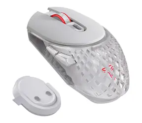YENKEE YMS 3002WE AURA WL bílá / bezdrátová herní optická myš / 15000 DPI / 6 tlačítek / 2.4 GHz / BT / USB-C