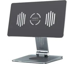 YENKEE YSN 04 TASK stříbrná / Stojan a Hub pro Apple iPad 11" / 1x USB-C / HDMI / 3x USB-A / SD / bezdrátové nabíjení