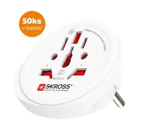 SKROSS cestovní adaptér Europe pro cizince v ČR / 50-pack / typ E & F