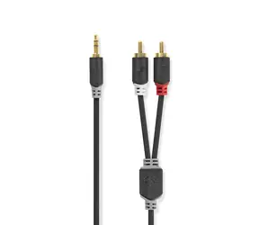 Nedis Stereo Audio kabel jack 3.5 mm (M) - 2x RCA (M) 10.0 m černá