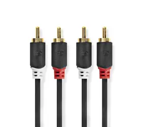 Nedis Stereo Audio kabel 2x RCA (M) - 2x RCA (M) 10.0 m černá