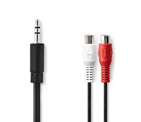 Nedis Stereo Audio kabel jack 3.5 mm (M) - 2x RCA (F) 0.20 m černá 