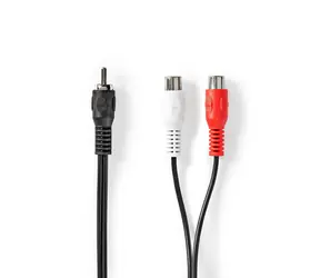 Nedis Kabel k subwooferu RCA (M) - 2x RCA (F) 0.20 m černá