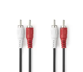 Nedis Stereo Audio kabel 2x RCA (M) - 2x RCA (M) 1.00 m černá 