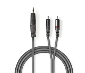 Nedis Stereo Audio kabel jack 3.5 mm (M) - 2x RCA (M) 3.00 m tmavě šedá