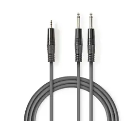Nedis Stereo Audio kabel 2x jack 6.35 mm (M) - jack 3.5 mm (M) 3.00 m tmavě šedá