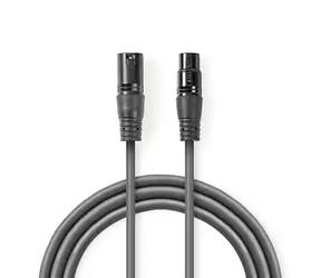 Nedis Vyvážený Audio kabel XLR 3pinový (M) - XLR 3kolíková (F) 1.00 m tmavě šedá 