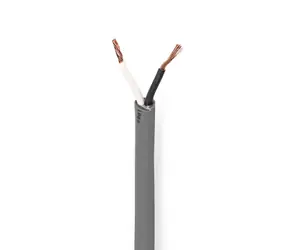 Nedis Repro kabel 2 x 1.50 mm2 tmavě šedá / Měď / 100.0 m / Kulatý / PVC / Role