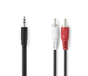 Nedis Stereo Audio kabel jack 3.5 mm (M) - 2x RCA (M) 3.00 m černá