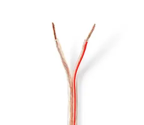 Nedis Repro kabel 2x 2.50 mm2 transparentní / Měď / 100.0 m / Kulatý / PVC  