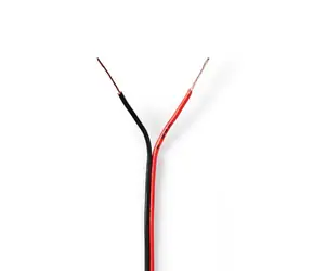 Nedis Repro kabel 2x 0.35 mm2 černá-červená / CCA / 100.0 m / Kulatý / PVC  
