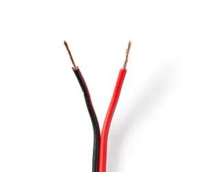 Nedis Repro kabel 2x 0.75 mm2 černá-červená / CCA / 100.0 m / Kulatý / PVC  